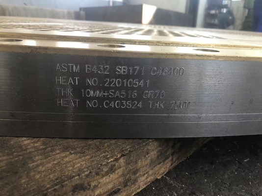 ASTMC46400 Pirinç Boru Levhası 12mm Patlayan Boru Levhaları Yapıştırılmış Plakalı Eşanjör